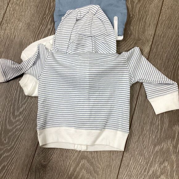 Carters NEW Baby 3 Piece 3 Month Set Full Zip Hoodie One Piece Pant Joggers Blue - Picture 4 of 7